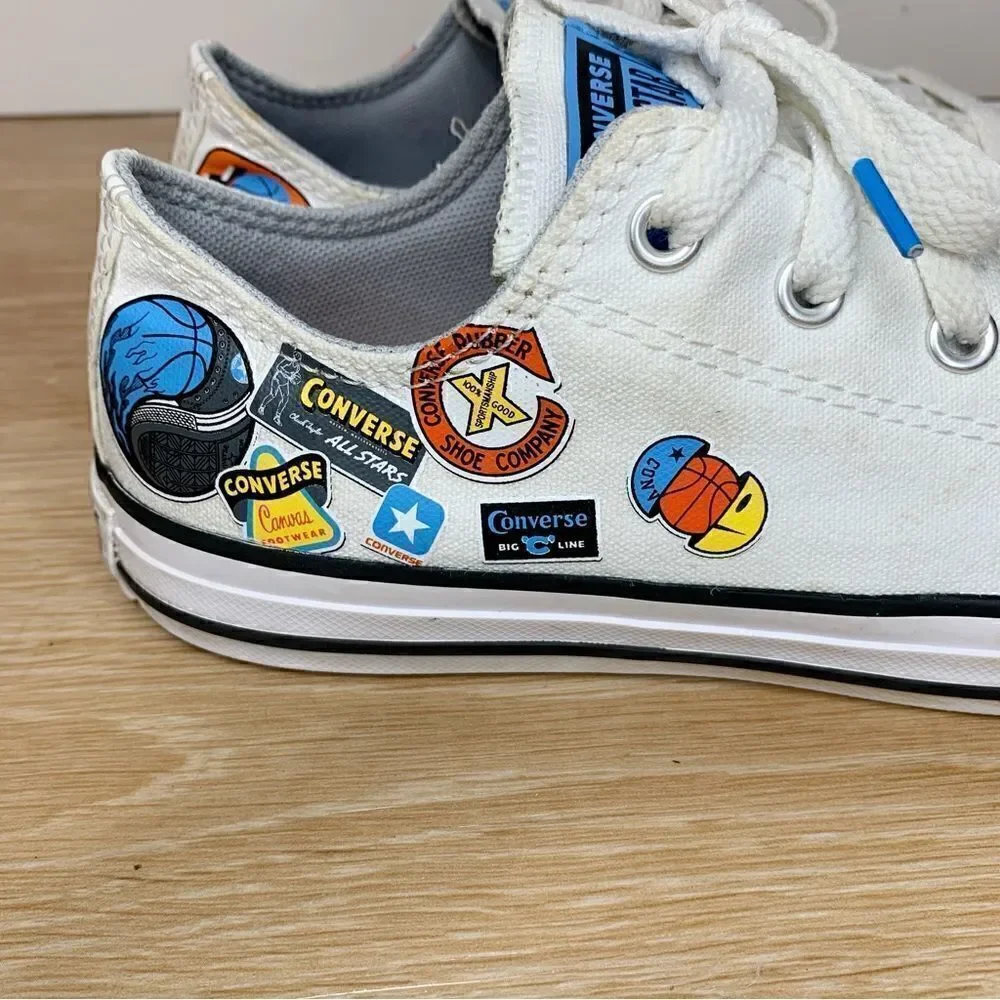 Converse Chuck Taylor Kids Size 3 All Star Logo White Canvas Low Top Sneakers